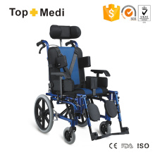 Fauteuil roulant inclinable à dossier haut en aluminium pour enfants Celebral Palsy